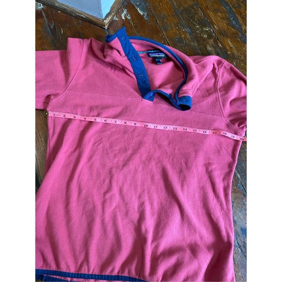 Patagonia Micro D Snap-T Fleece Pink / Blue Trim Pullover Sweatshirt, Size Large - Picture 15 of 16